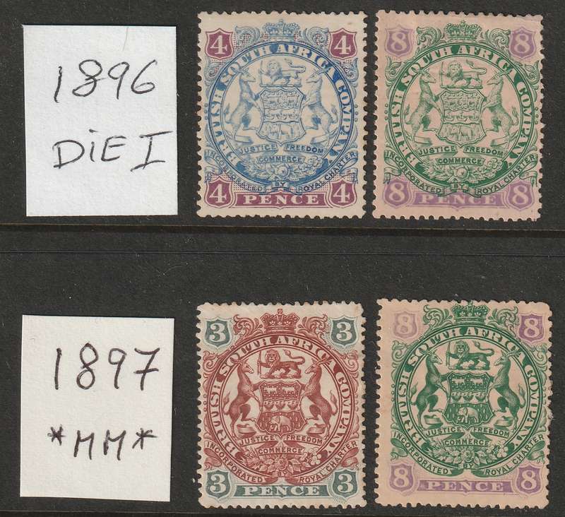 BSAC - RHODESIA Large Arms Issue 1896 DIE I & 1897 *MM*