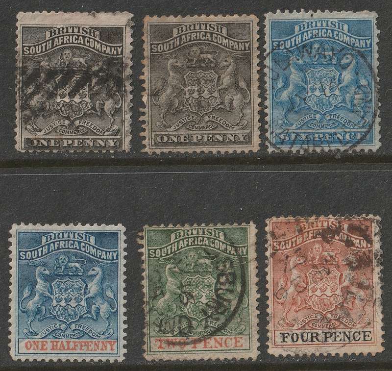 BSAC - RHODESIA 1892 Issues Part sets VF USED