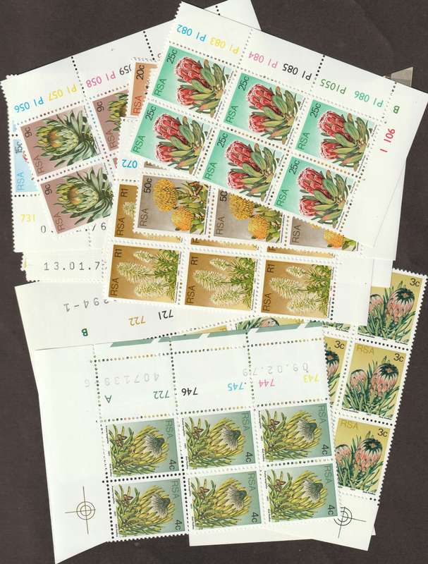 RSA - 1977 Proteas 3rd Definitive issue 16 control blocks of six **MNH**