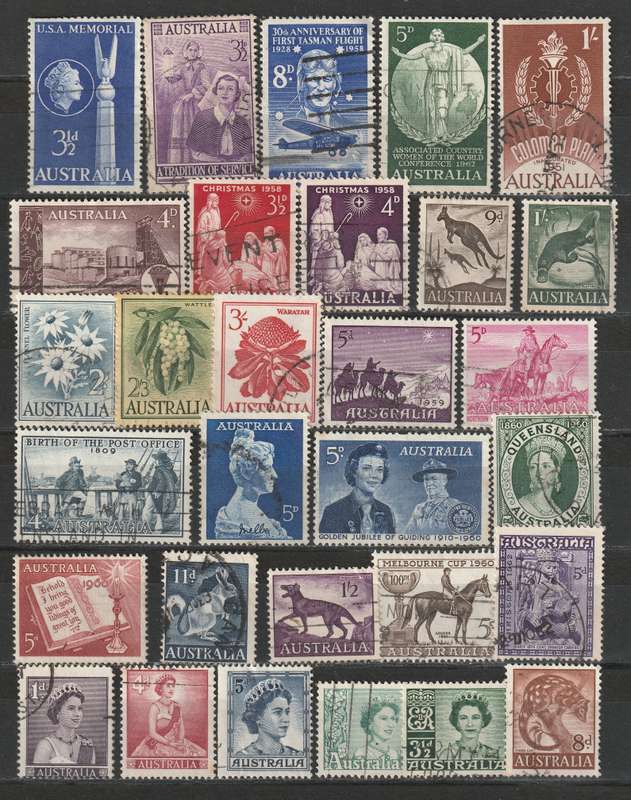 AUSTRALIA - 1932/1962 Issues Very nice range of 116 stamps NO DUPLICATES VF USED