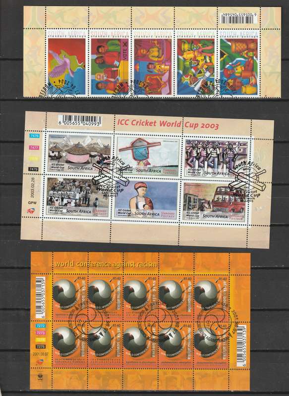 RSA - 2001-2006 Issues Full sheets, strips and singles all C.T.O.