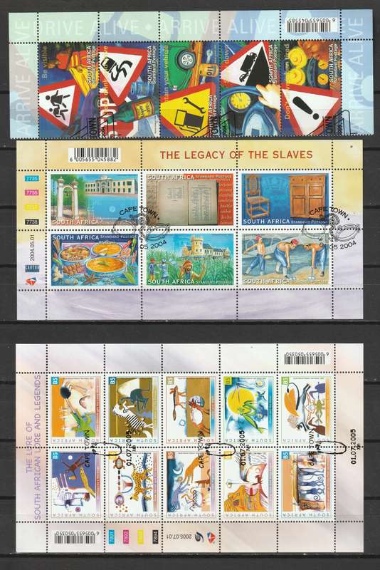 RSA - 2001-2006 Issues Full sheets, strips and singles all C.T.O.