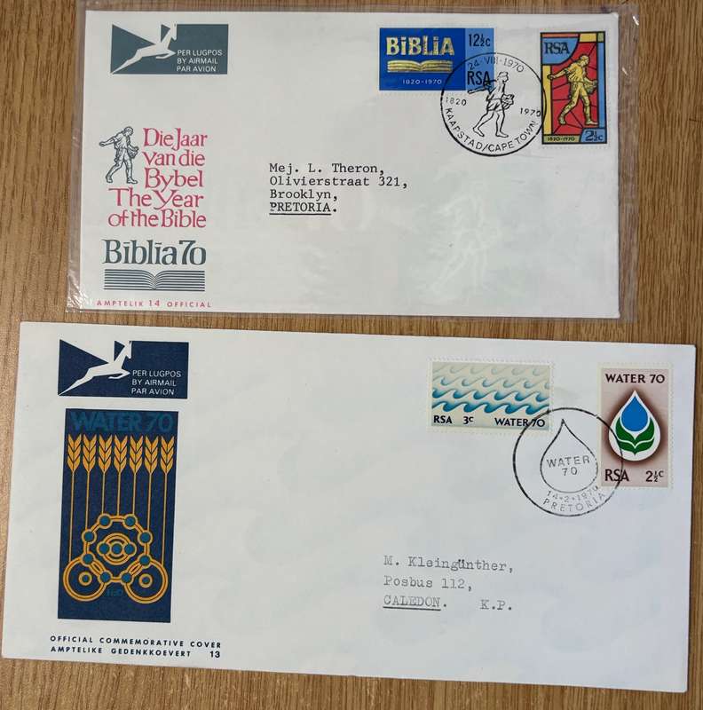 RSA - 1970-1972  Seven FDC