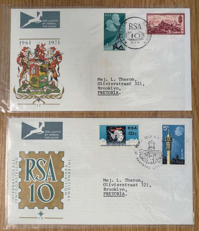 RSA - 1970-1972  Seven FDC