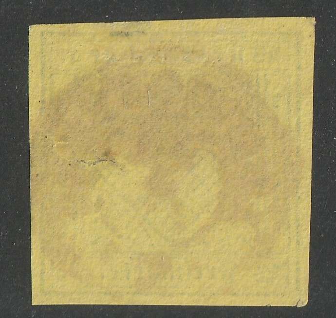 GERMAN STATES - WURTTEMBERG  1851 Imperforated Issue 3kr black on dark yellow paper