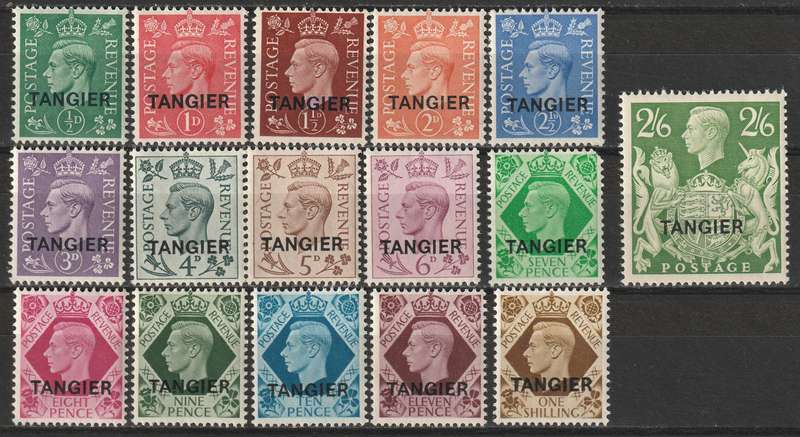 British Administration - 1937/1949 KGVI Issue overprinted "TANGIER" Complete set to 2s6d**MNH**