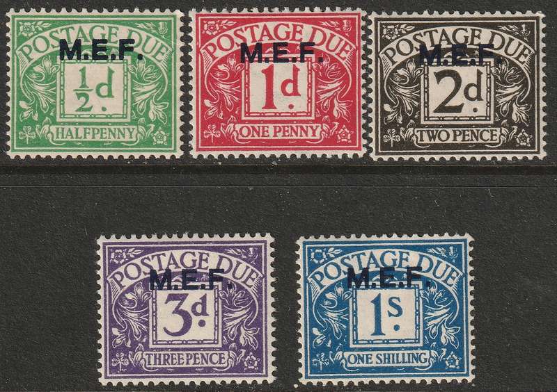 British Middle East Forces  - 1942 British Postage Due issue overprinted "MEF" *MM*