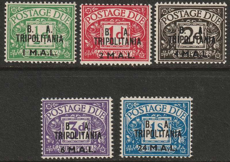 British Administration  - 1950 British Postage Due issue overprinted "BA TRIPOLITANIA" **MNH**