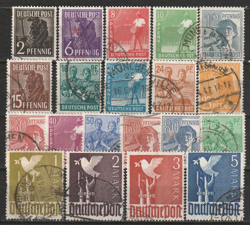 GERMANY - JOINT ALLIED OCCUPATION  1947  Complete set VF USED