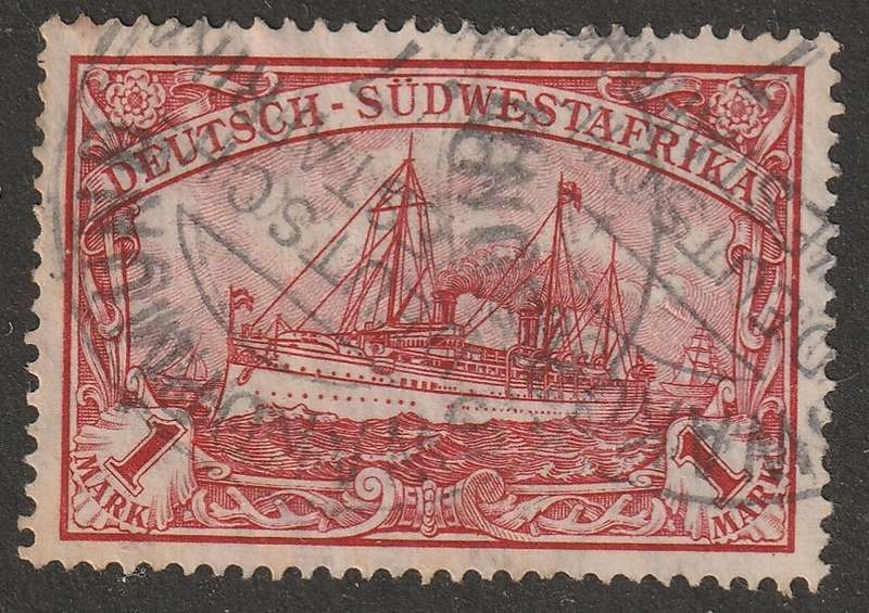 GERMAN COLONIES - SOUTH WEST AFRICA 1912 Yachts issue 1 Mark red Wmk