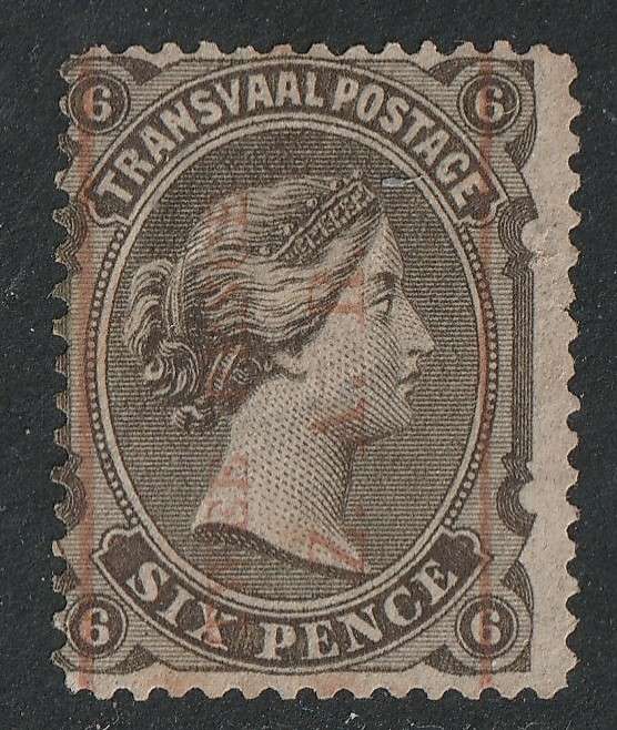 TRANSVAAL -  1885 Issue  6d surcharged "Twee Pence" SACC 196  VF USED