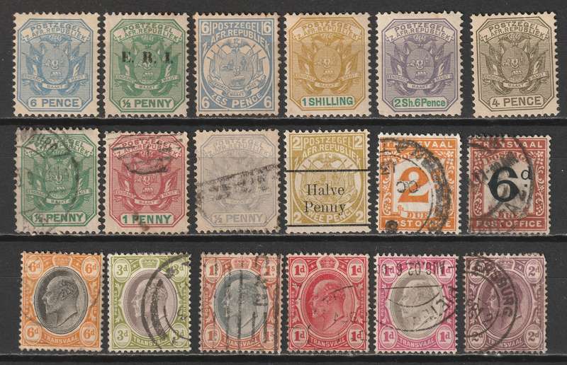 TRANSVAAL- Nice mint and used range of early issues (18 stamps)