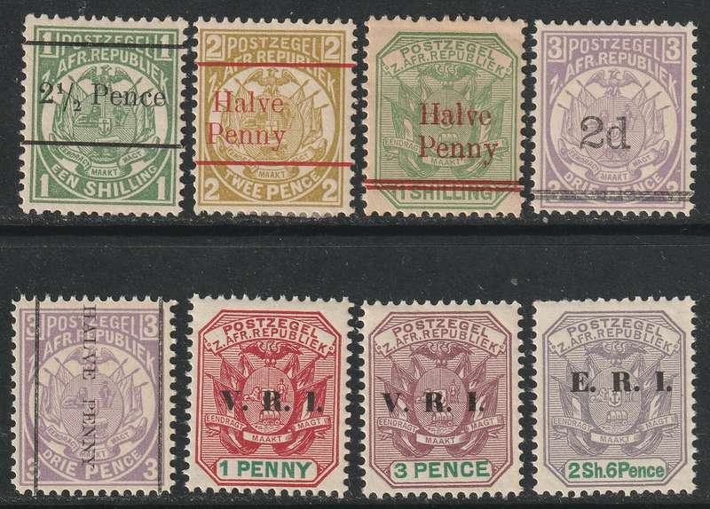 TRANSVAAL- Nice mint range of early  overprinted issues. *MM/MNH**