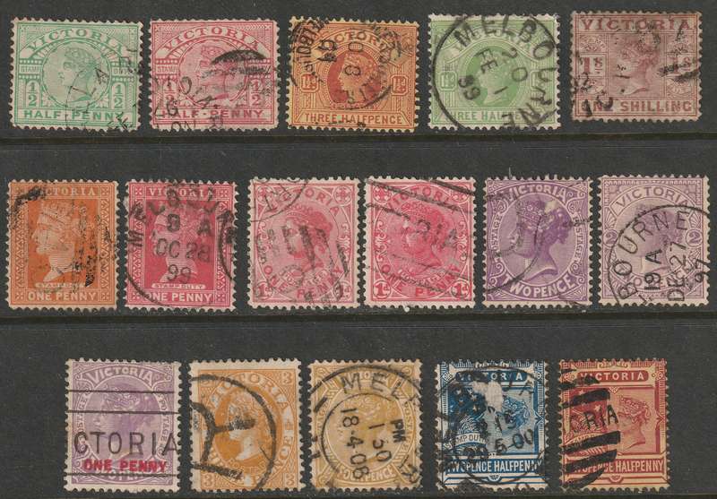 AUSTRALIAN STATES  - VICTORIA  Very nice range of early issues VF USED