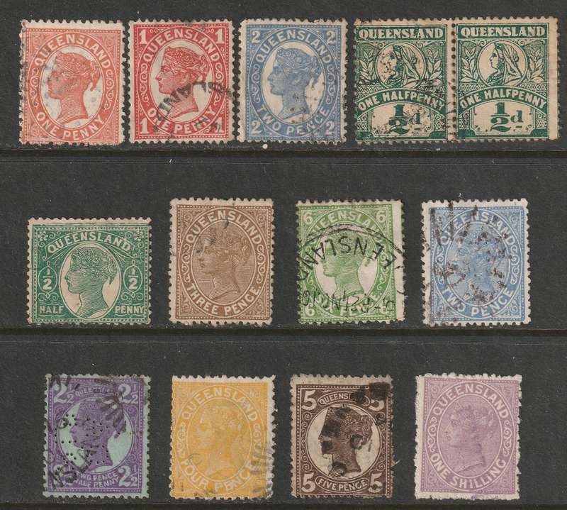 AUSTRALIAN STATES  - QUEENSLAND  Very nice range of early issues VF USED