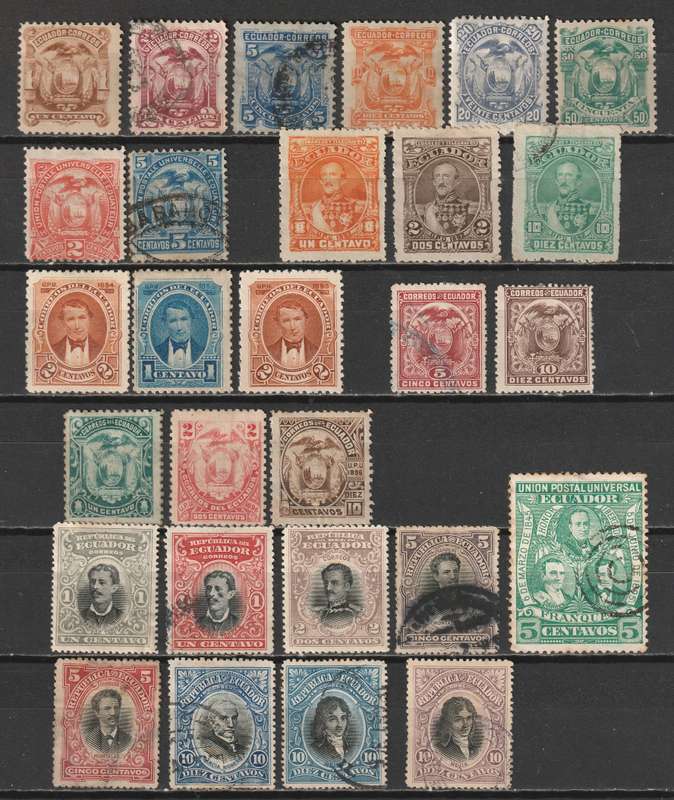 EQUADOR - 1881-1901 Nice mint and used range of early issues (28 stamps)