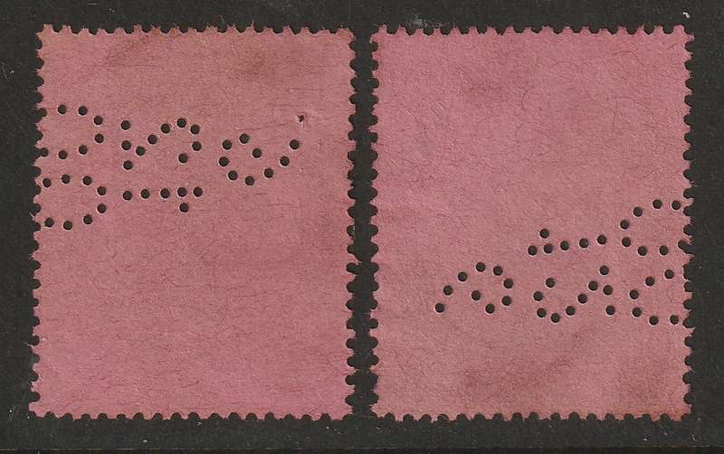 BSAC - RHODESIA Large Arms Issue  1896  DIE II  2 x 10s fiscally used (Date perfinned)