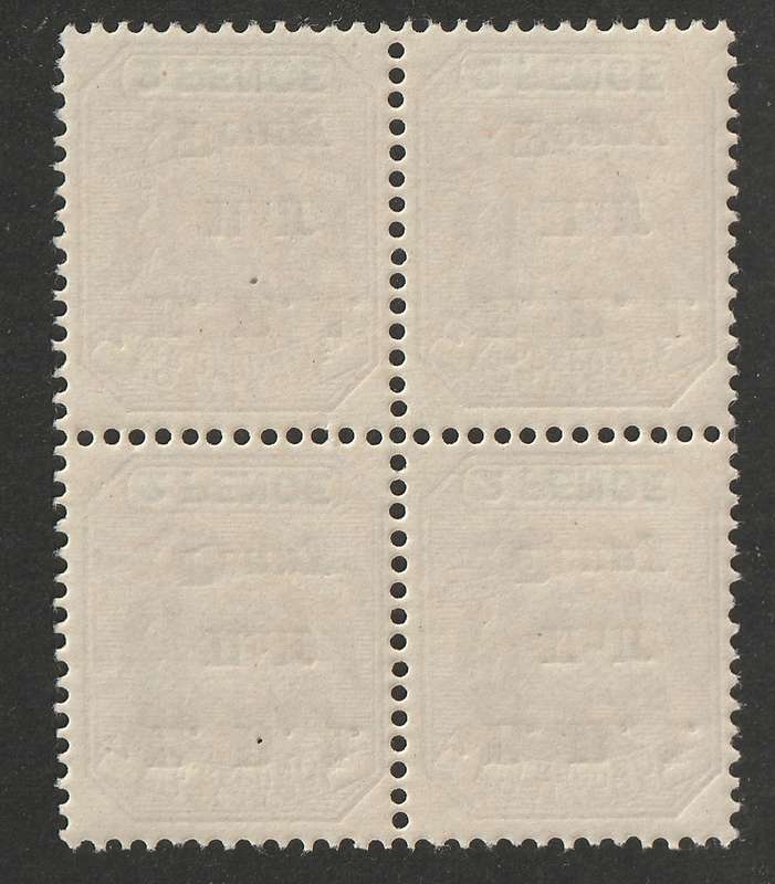 TRANSVAAL - 1901  Overprinted `ERI` 1/2d Brown and green, block of four **UM**