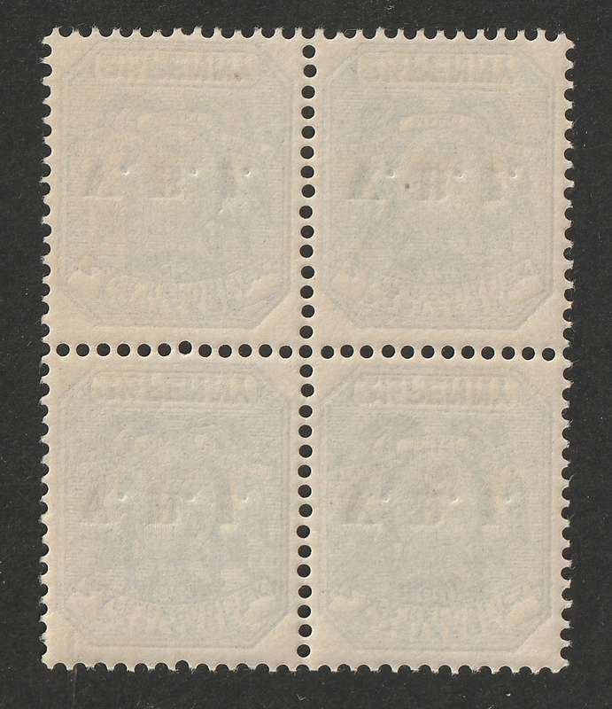 TRANSVAAL - 1900  2&1/2d dull blue and green overprinted VRI, block of four **UM**