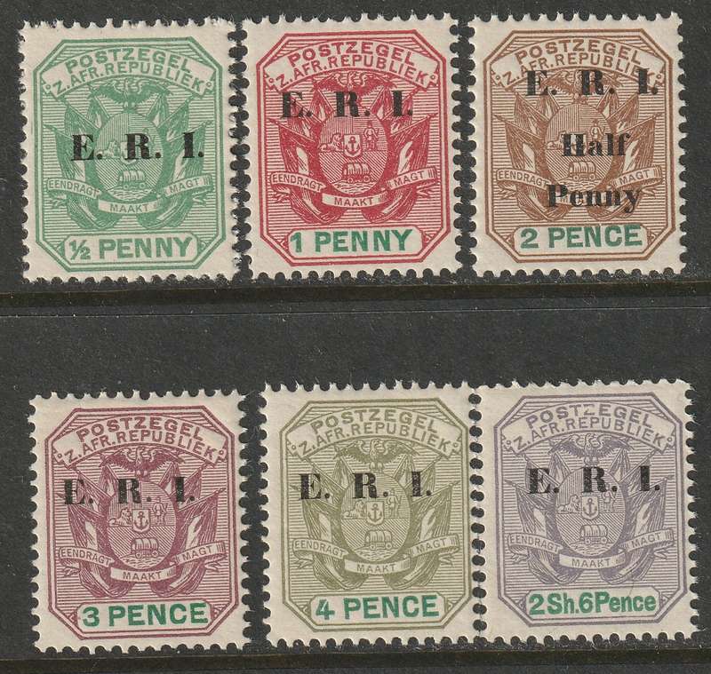 TRANSVAAL - 1901   Overprinted "ERI" Complete set **MNH**