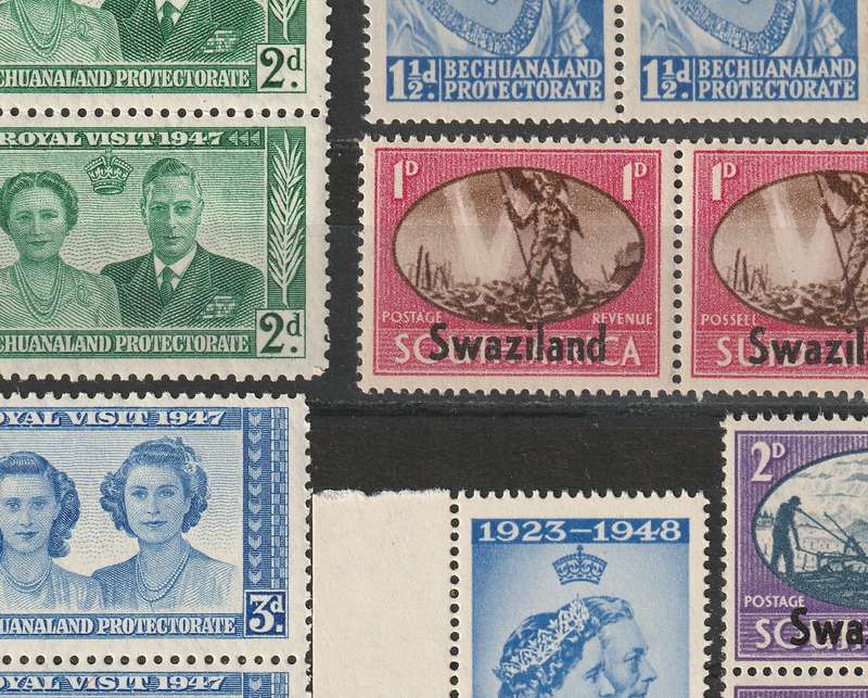 BULKLOT SALE - Swaziland, Bechuanaland and Basutuland 1945-1948 issues  **MNH**