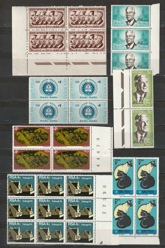 RSA - 1966/1974  All commemorative issues in blocks   **MNH**