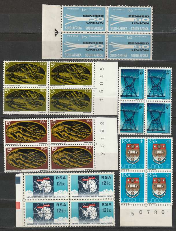 RSA - 1966/1974  All commemorative issues in blocks   **MNH**