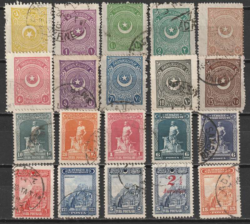 TURKEY  1920-1930 Issues.Nice used range(33 stamps)