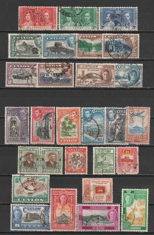 CEYLON - 1937-1950 KGVI issues Complete and Part sets VF USED