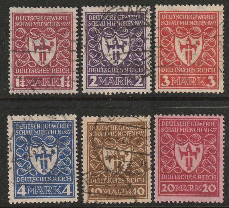 GERMANY - 1922   Deutsche Reich  Munich Exhibition  Complete set VF USED