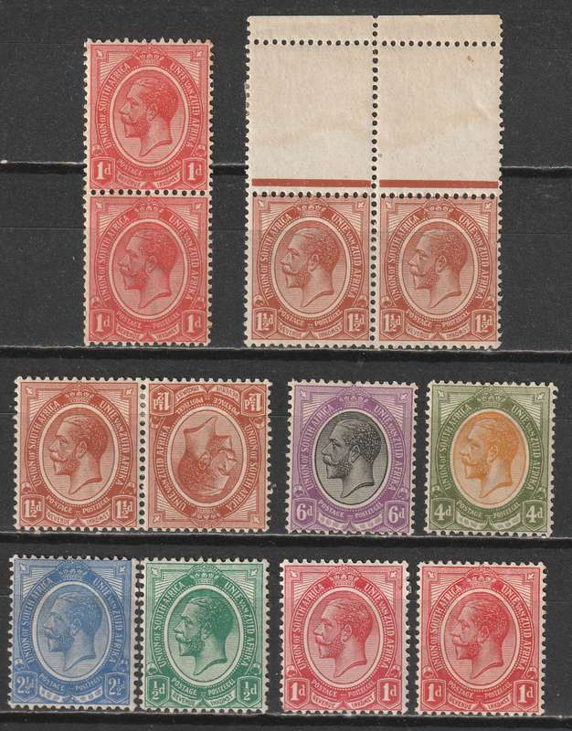 UNION  - KINGS HEADS 1913 Nice mint selection including tete-beche  *MM/MNH**