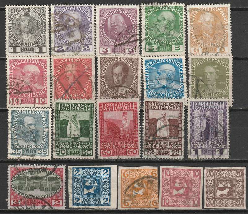 AUSTRIA -  1908 Issues  VF USED