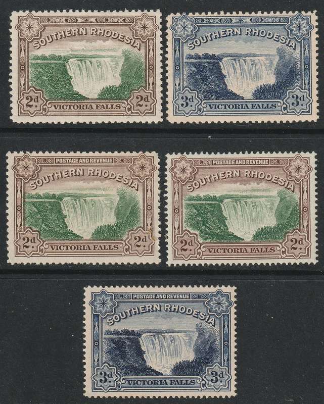 SOUTHERN RHODESIA - 1931-1935 Both Falls Issues  Complete sets with both perforations(2d) *MM*