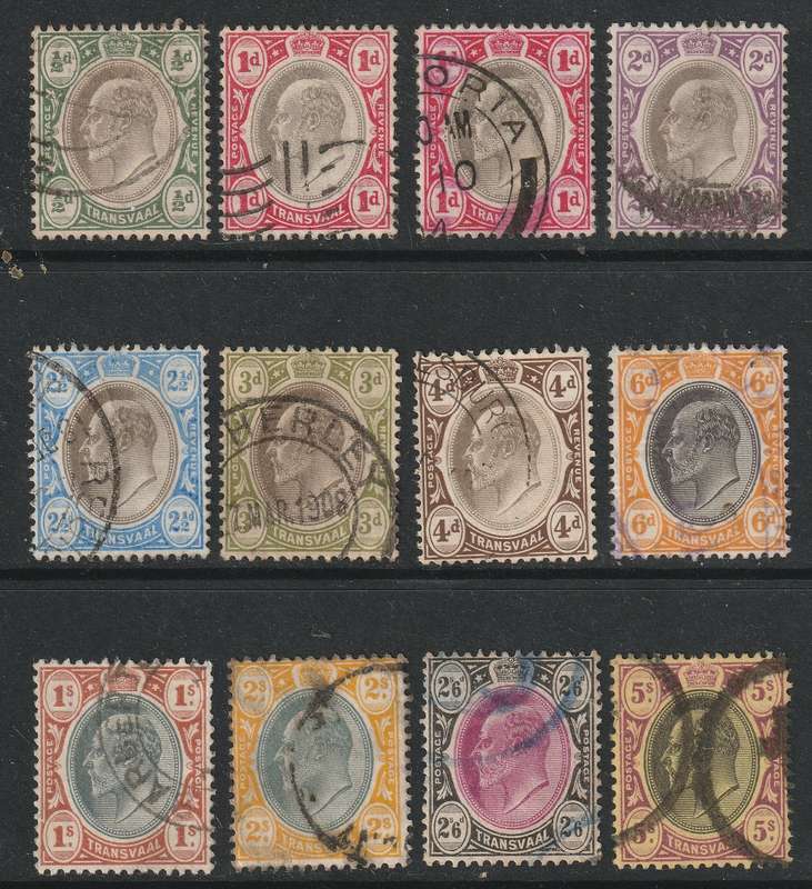 TRANSVAAL - 1904-1909 Issue  Complete set to 5s VF USED