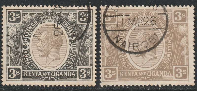 Kenya & Uganda - 1922 KGV Issue 3s grey-black and brownish-grey SG 90  VF USED