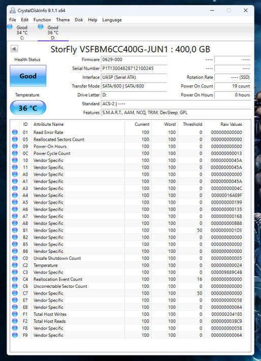 SSD M.2 - StorFly 400GB