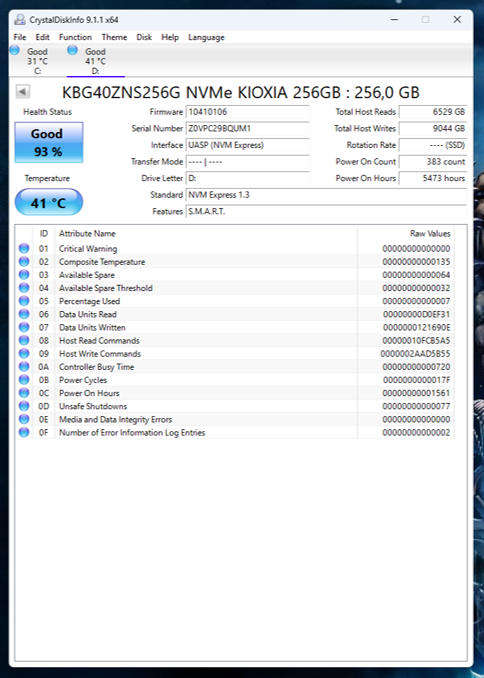 SSD - 256GB KIOXIA