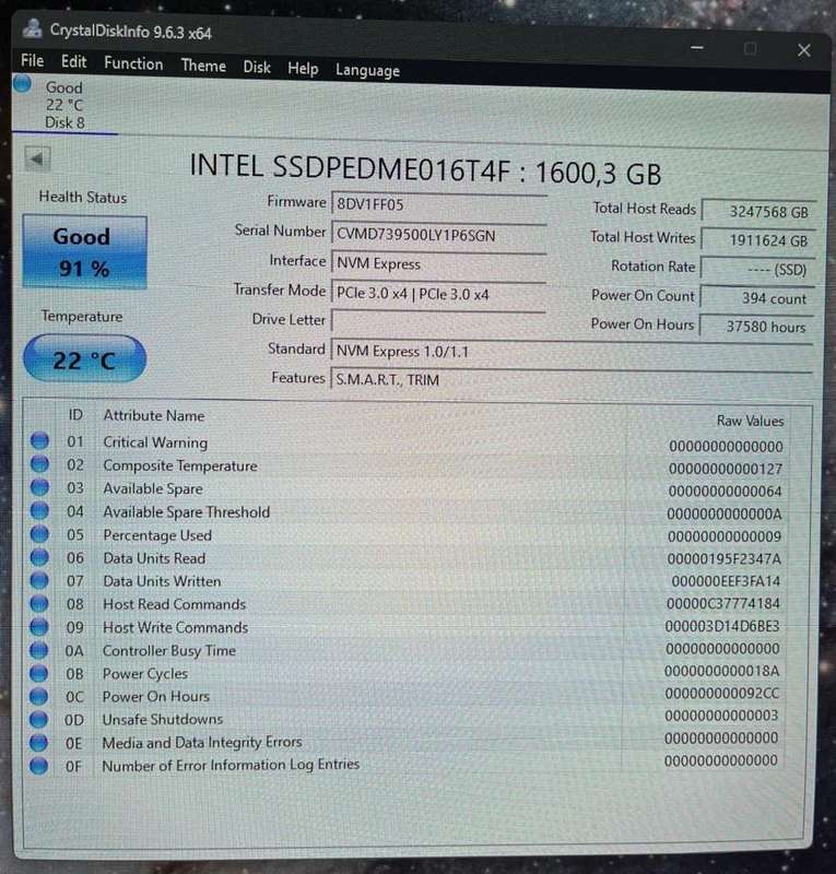 1.6 TB - INTEL Solid State Drive - DC P3600 Series