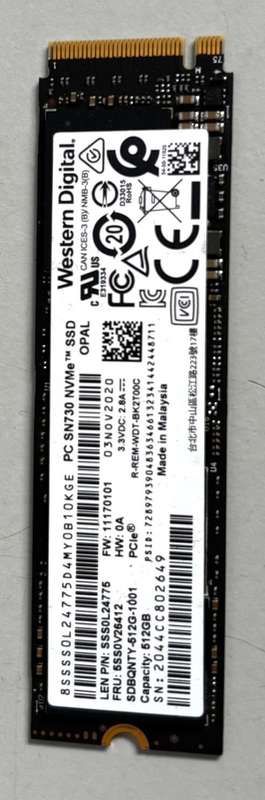 NVMe - 512GB Western Digital
