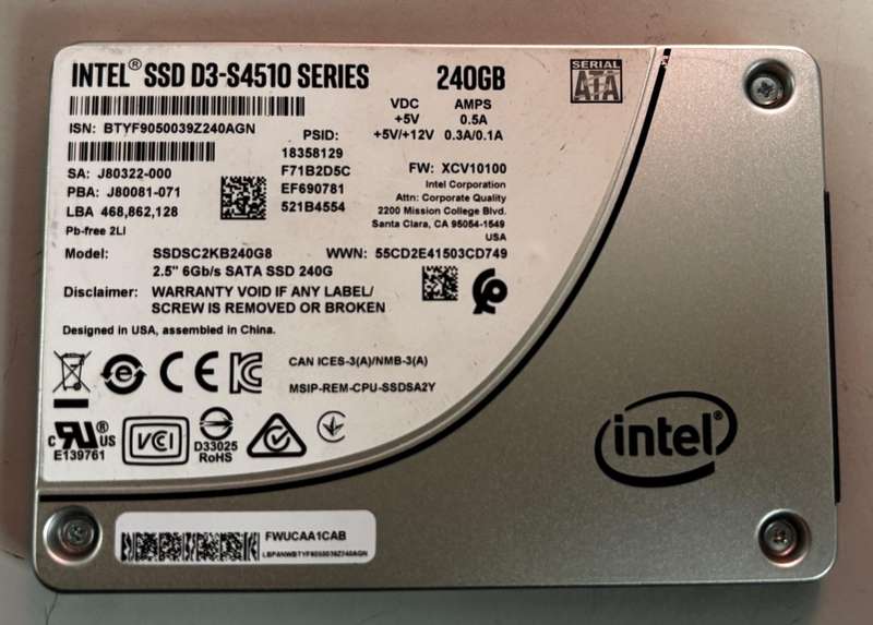 SSD - 240GB Intel