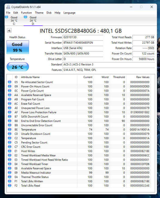 Intel SSD DC S3510 Series 480GB