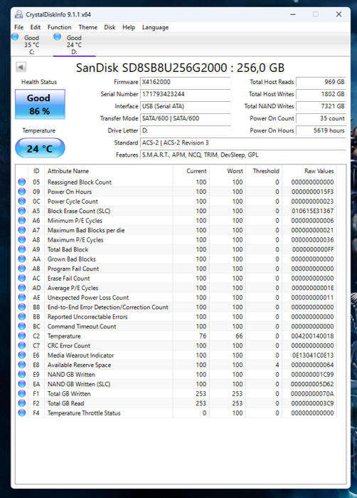 SSD - 256GB SanDisk