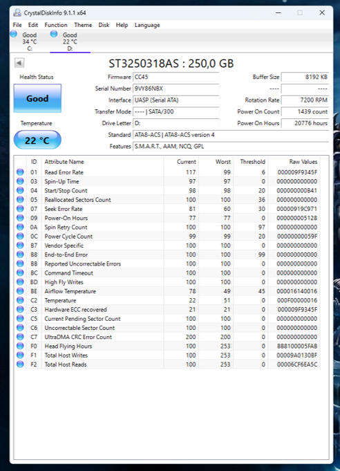 HDD - Seagate 250GB