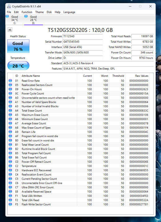 SSD - 120GB Transcend
