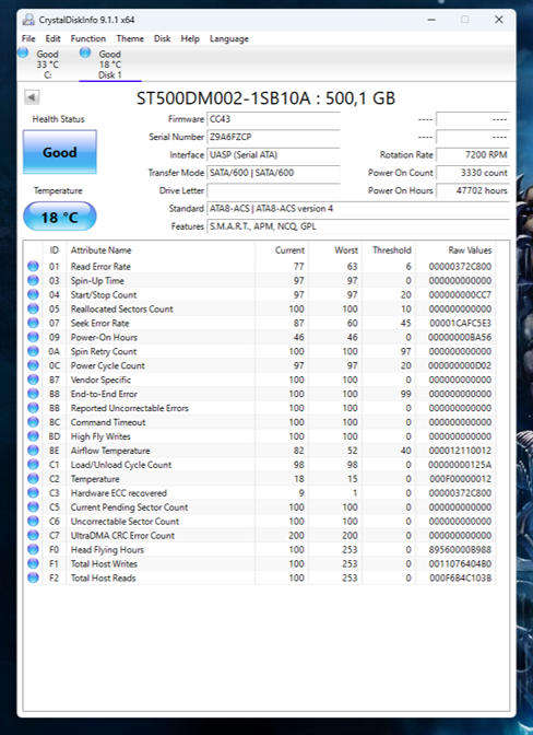HDD - 500GB Seagate