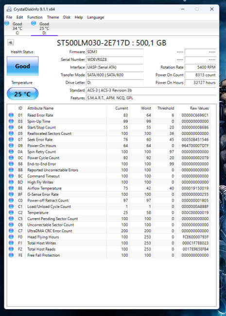 HDD - 500GB Seagate