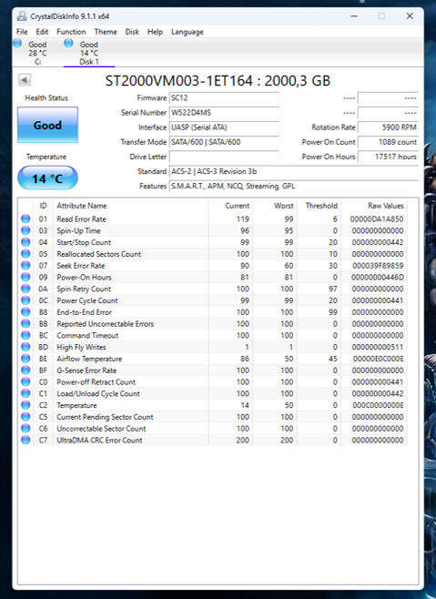 HDD - 2TB Seagate Video