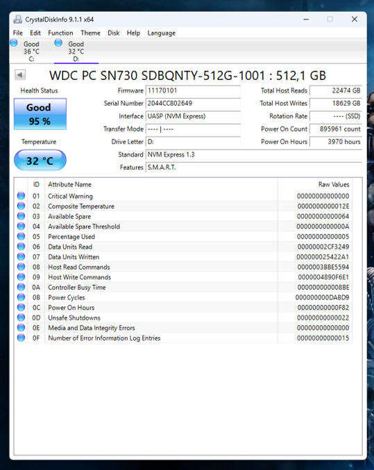 Western Digital 512GB NVMe