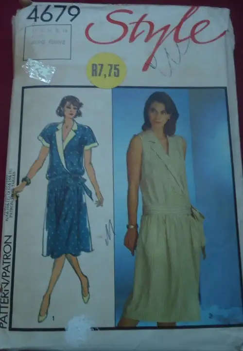 STYLE PATTERNS 4679 PULLOVER LOOSE FITTING DROPPED WAIST DRESS SIZE 12 + 14 + 16 COMPSEWING PATTERN