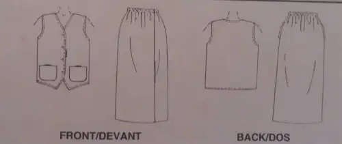 McCALL`S PATTERN 8886 LINED WAISTCOAT AND PULL ON SKIRT SIZE B12-14-16-18 COMPLETE SEWING PATTERN